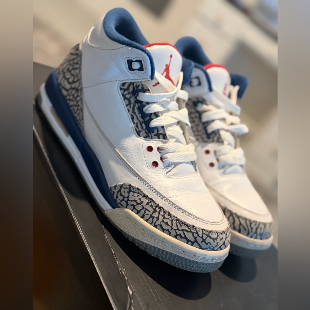 Air Jordan 3 Retro OG BG Big Kid's Shoes White/Fire Red/True Blue Size 6.5Y